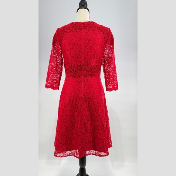Antonio Melani Red Lace Fit & Flare Dress – Size 4 - Picture 4 of 14